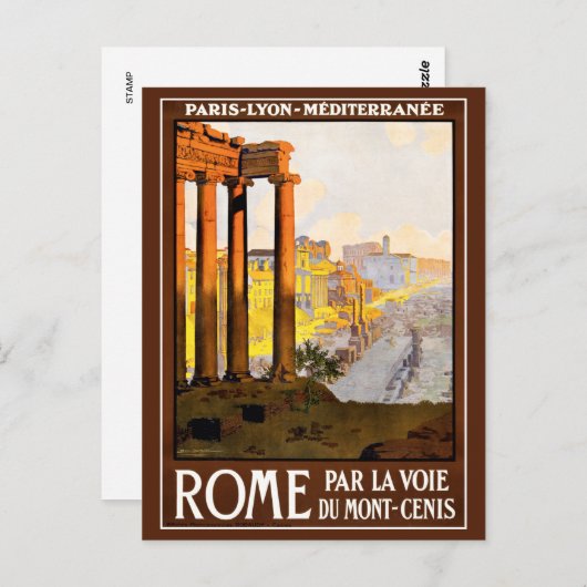 Rome Travel Poster  Briefkaart (Voorkant / Achterkant)