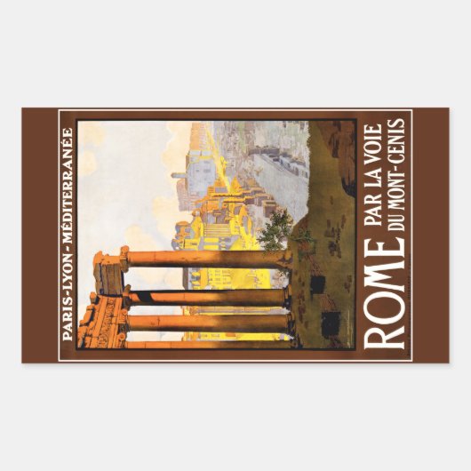 Rome Travel Poster  Rechthoekige Sticker (Voorkant)