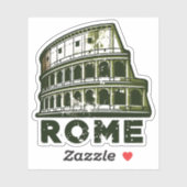Rome Travel Sticker Design met iconische Italiaans (Vel)