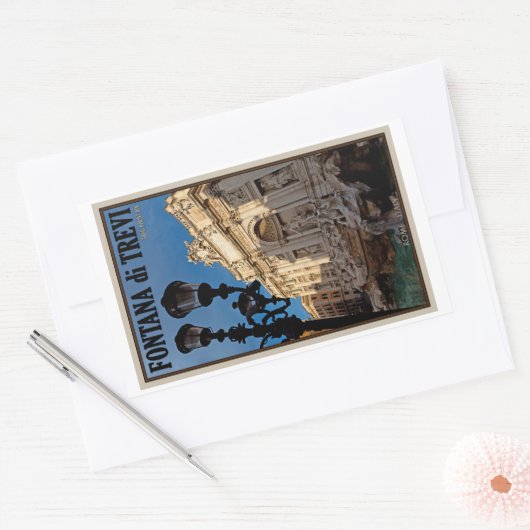Rome - Trevi-fontein Rechthoekige Sticker (Envelop)