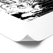 Rome Trevi Fontein Zwart Wit Travel Sketch Poster (Hoek)