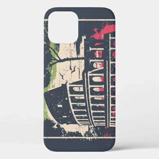 Rome Typografie: Eiffeltoren Poster. Case-Mate iPhone Case (Achterkant)