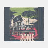 Rome Typografie: Eiffeltoren Poster. Fleece Deken (Voorkant (Horizontaal))