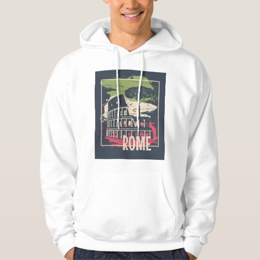 Rome Typografie: Eiffeltoren Poster. Hoodie (Voorkant)