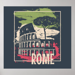 Rome Typografie: Eiffeltoren Poster. Poster