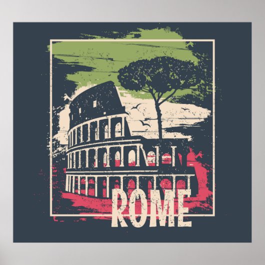Rome Typografie: Eiffeltoren Poster. Poster (Voorkant)