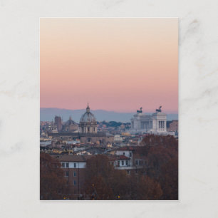 Rome van Gianicolo panorama bij zonsondergang Briefkaart