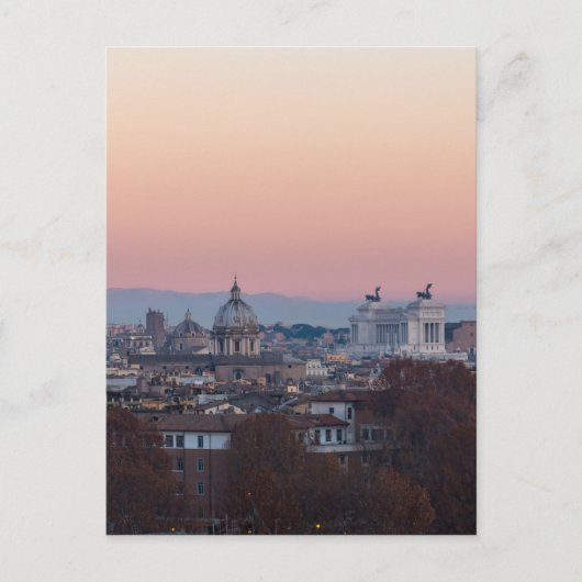 Rome van Gianicolo panorama bij zonsondergang Briefkaart (Voorkant)