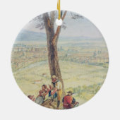 Rome van Monte Mario, c.1818 (m/c boven potlood op Keramisch Ornament (Achterkant)