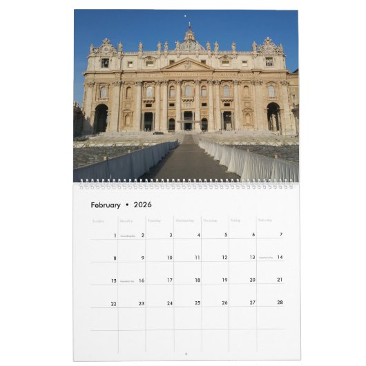 Rome Vatican City Italy 2026 Calendar Kalender (Feb 2026)