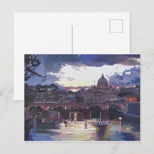 Rome Vatican Merry Kerstmis Briefkaart (Voorkant / Achterkant)