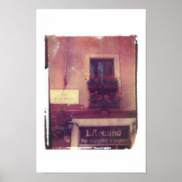 Rome-venster met Geraniums Poster