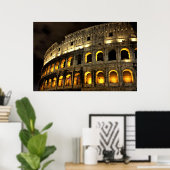 Rome - Verlichtend colosseum 's nachts Poster (Thuiskantoor)