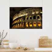 Rome - Verlichtend colosseum 's nachts Poster (Keuken)