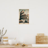  Rome Vespa en Colosseum Poster (Keuken)