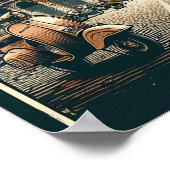  Rome Vespa en Colosseum Poster (Hoek)