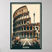  Rome Vespa en Colosseum Poster (Voorkant)