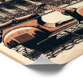  Rome Vespa en Colosseum Poster (Hoek)