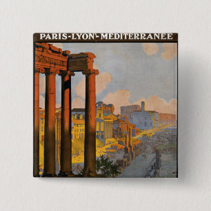 Rome Vierkante Button 5,1 Cm