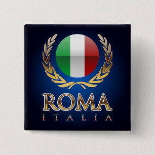 Rome Vierkante Button 5,1 Cm