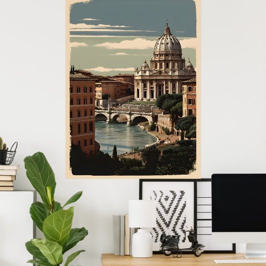 Rome vintage poster (Thuiskantoor)