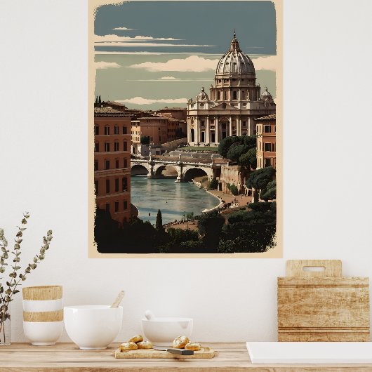 Rome vintage poster (Keuken)
