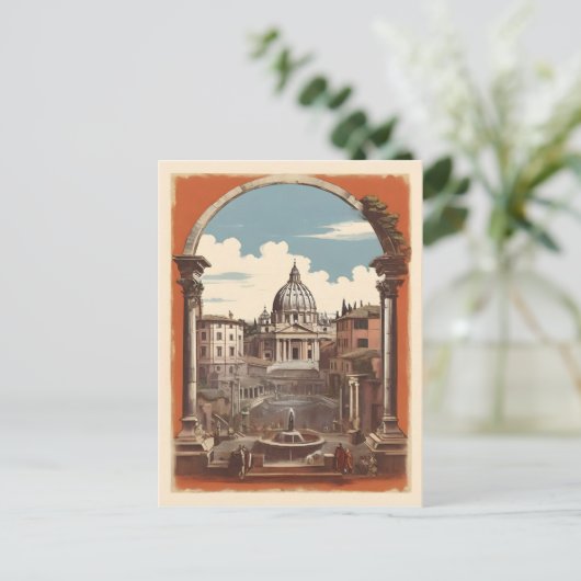 Rome vintage poster briefkaart (Staand voorkant)