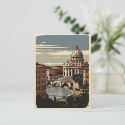 Rome vintage poster briefkaart (Staand voorkant)