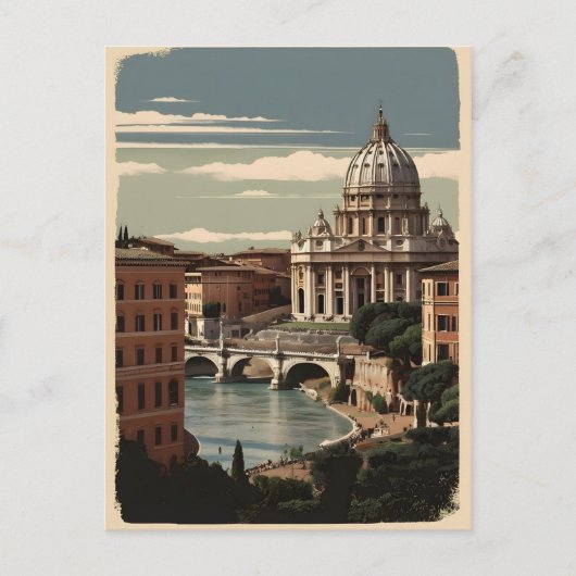 Rome vintage poster briefkaart (Voorkant)