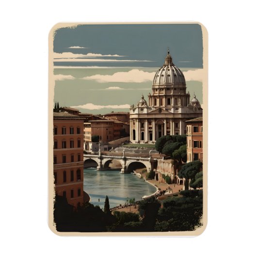 Rome vintage poster magneet (Verticaal)