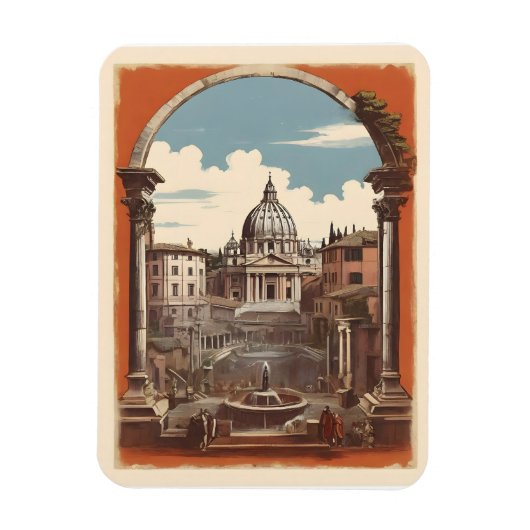 Rome vintage poster magneet (Verticaal)