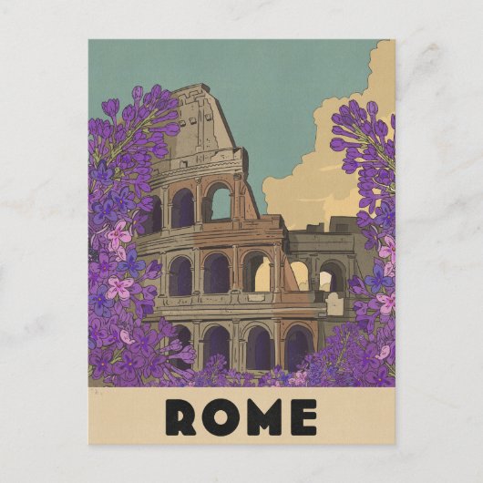 Rome Vintage Reisposter Briefkaart (Voorkant)