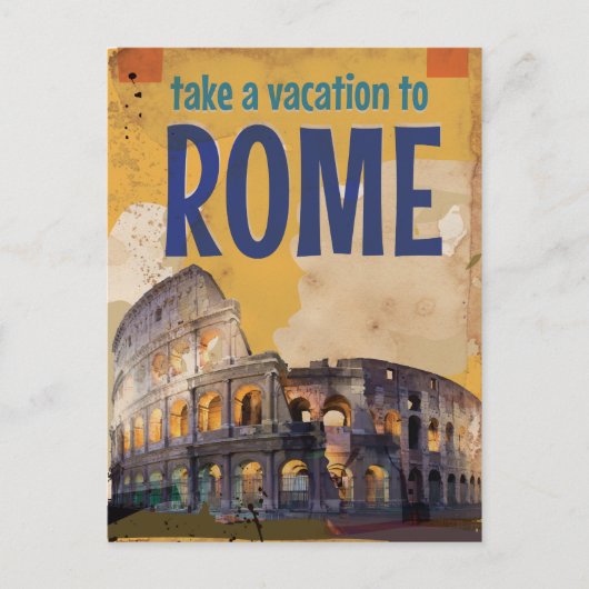 Rome vintage reisposter briefkaart (Voorkant)