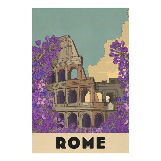 Rome Vintage Reisposter Foto Afdruk (Voorkant)