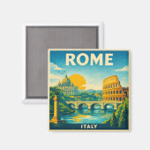 Rome Vintage Reisposter Magneet (Voorkant / Achterkant)