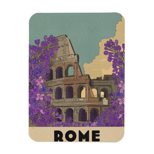 Rome Vintage Reisposter Magneet (Verticaal)