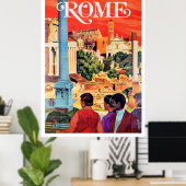 Rome, vintage reisposter poster (Thuiskantoor)