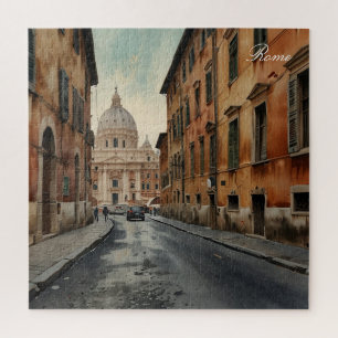 Rome Vintage Stijl Italiaanse Reis Waterverf Legpuzzel