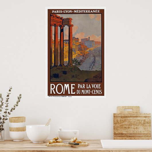 "Rome Vintage Travel" Poster (Keuken)