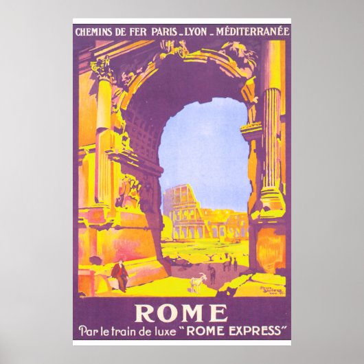 Rome Vintage Travel Poster (Voorkant)