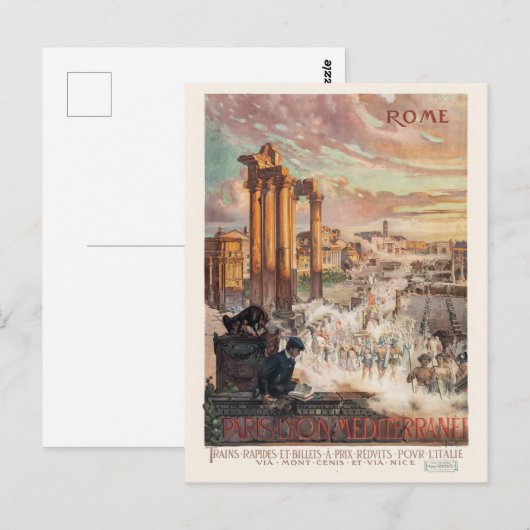 Rome Vintage Travel Poster 1906 Briefkaart (Voorkant / Achterkant)