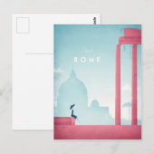 Rome Vintage Travel Poster - Art Briefkaart (Voorkant / Achterkant)