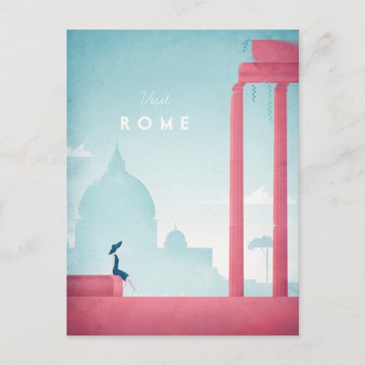 Rome Vintage Travel Poster - Art Briefkaart (Voorkant)