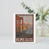 "Rome" Vintage Travel Poster Briefkaart (Staand voorkant)