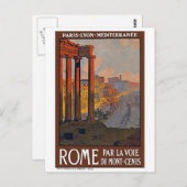 "Rome" Vintage Travel Poster Briefkaart (Voorkant / Achterkant)