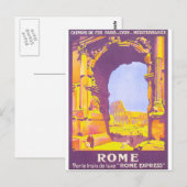 Rome Vintage Travel Poster Briefkaart (Voorkant / Achterkant)