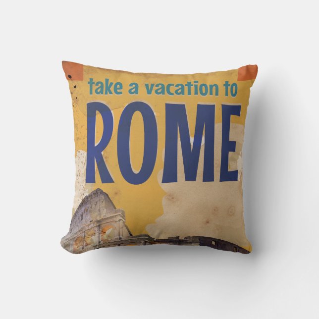 Rome Vintage Travel poster Kussen (Voorkant)