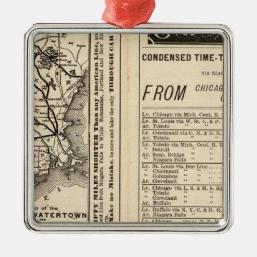 Rome, Watertown en Ogdensburg Railroad 2 Metalen Ornament (Voorkant)
