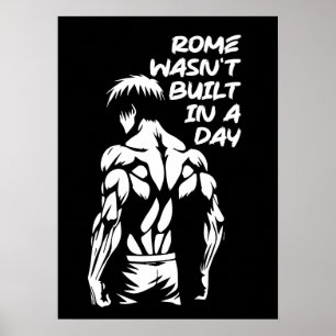 Rome werd niet in één dag gebouwd - Anime Bodybuil Poster