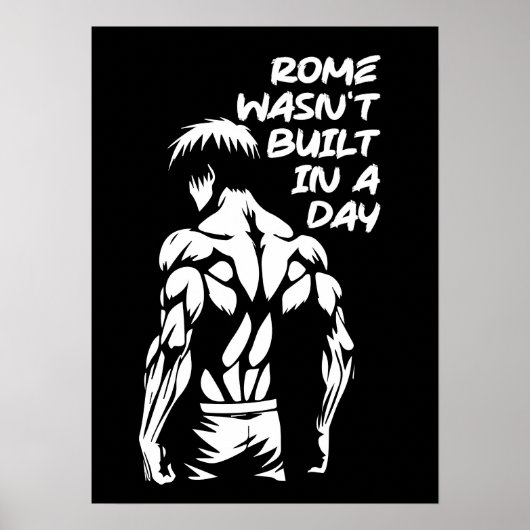Rome werd niet in één dag gebouwd - Anime Bodybuil Poster (Voorkant)